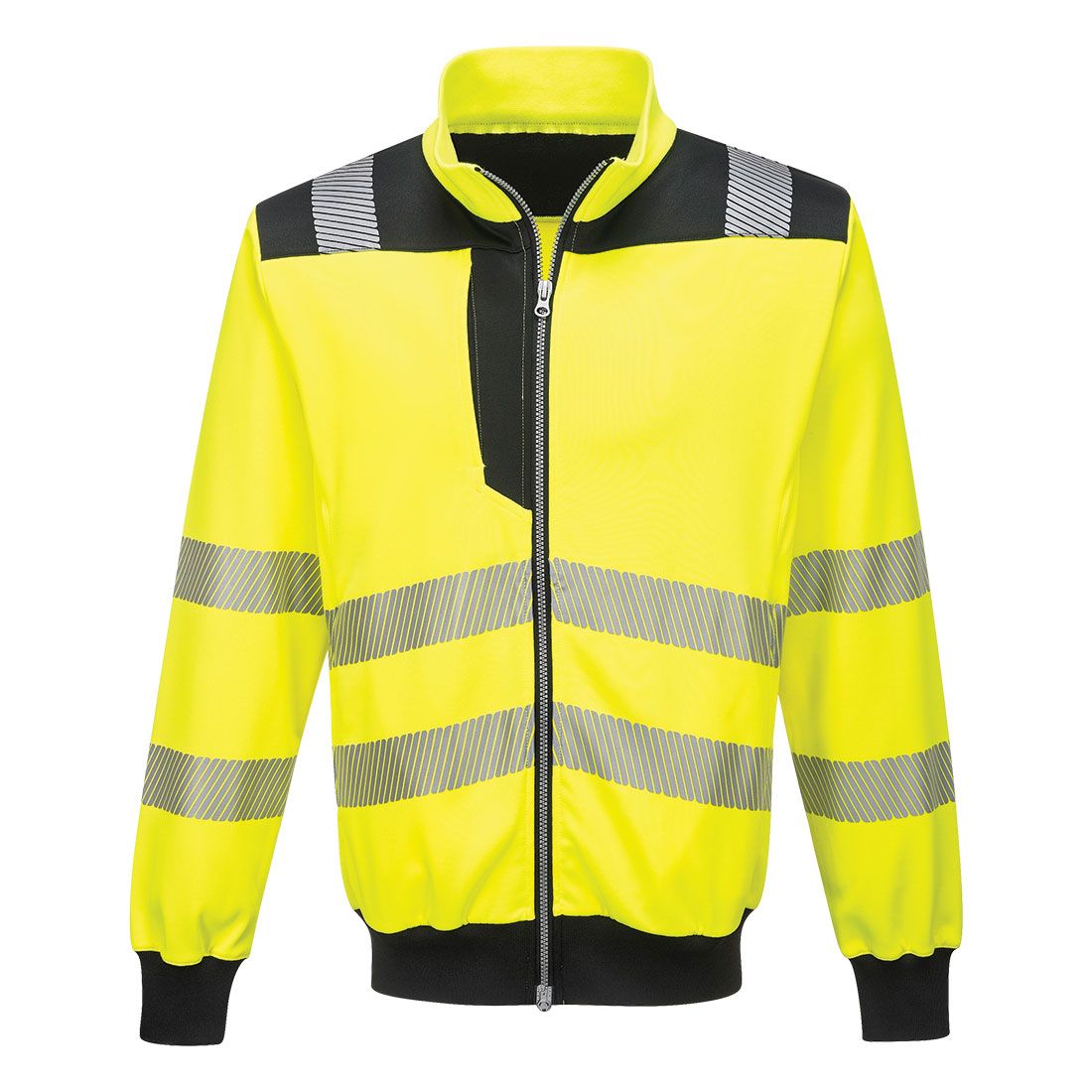 PW3 Hi-Vis Zip Sweatshirt, 4XL, R, Yellow/Black