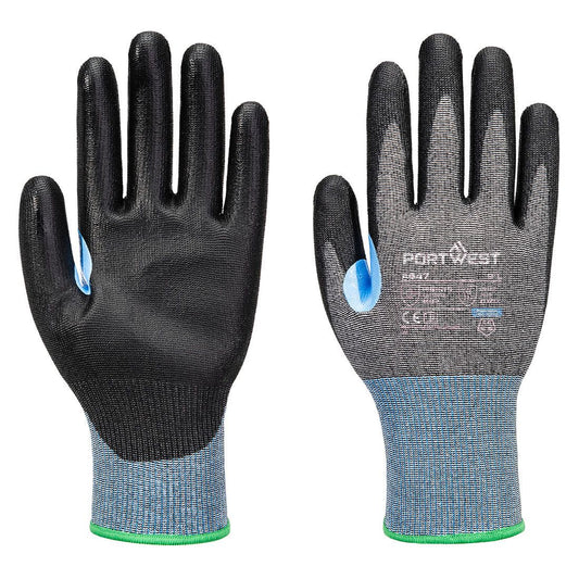 CS Cut D15 PU Glove, L, R, Grey/Black