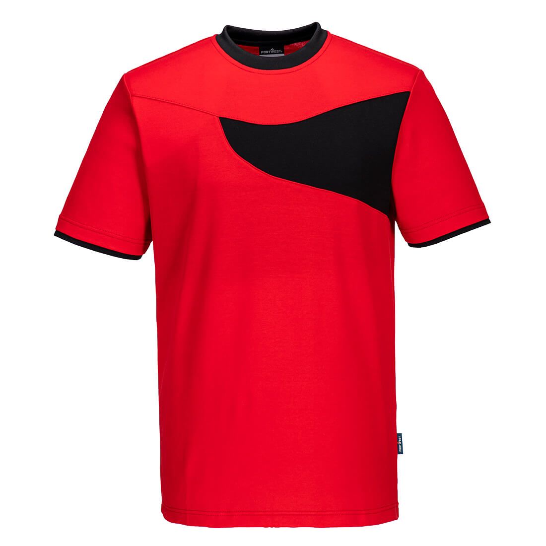 PW2 Cotton Comfort T-Shirt S/S, L, , Red/Black
