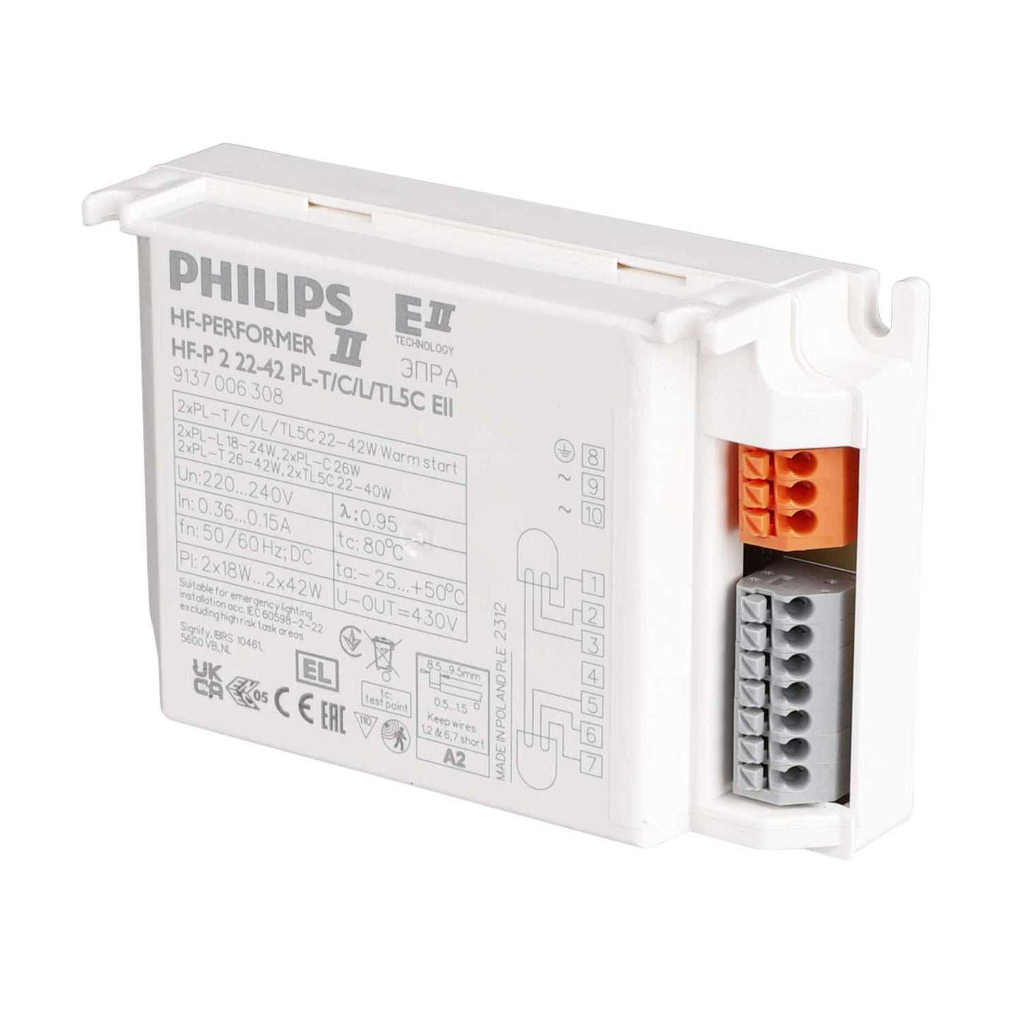 Philips 2 x 26-42W High Frequency Ballast for CFL Lamps