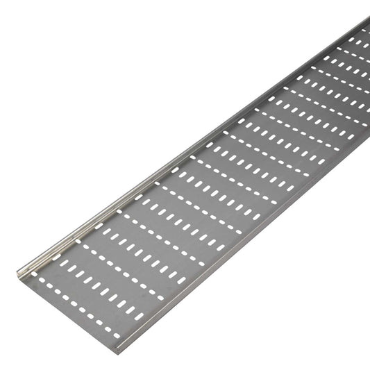 Tamlex 300mm Zinc Magnesium Return Flange Medium Duty Cable Tray 25mm Deep (3m Length)