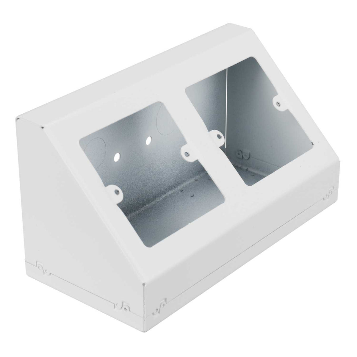 2 x 1 Gang Steel Pedestal Box White (Sold in 1's)