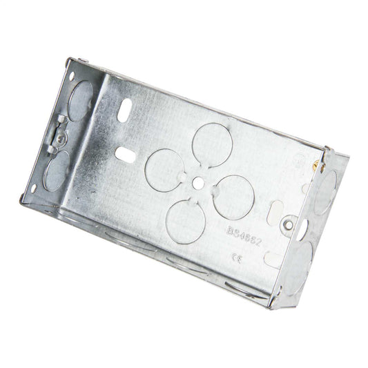 2 Gang 35mm Flush Metal Knockout Box (Sold in 1's)