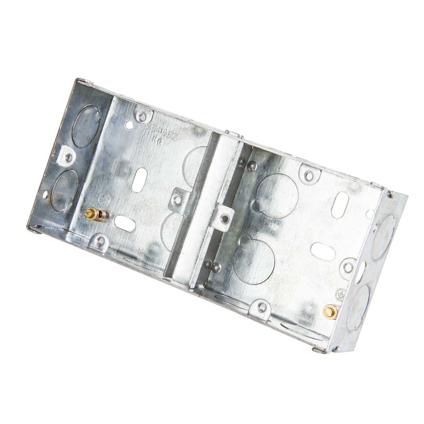 2 Gang 35mm Dual Flush Metal Knockout Box (Sold in 1's)