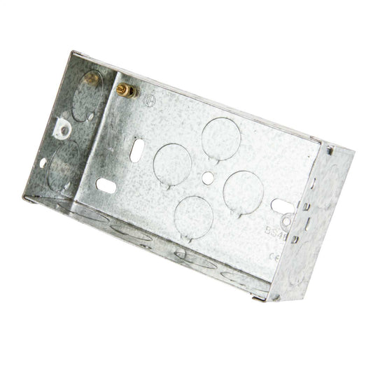 2 Gang 47mm Flush Metal Knockout Box (Sold in 1's)