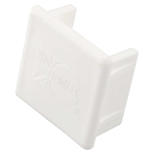 41mm x 41mm PVC End Cap for Strut White (Sold in 1's)