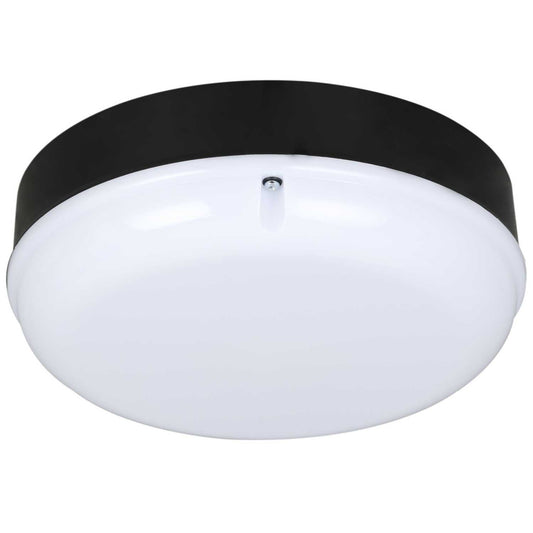 Tamlite Nimrod 17W LED Circular Emergency Bulkhead Black / Opal 4000K