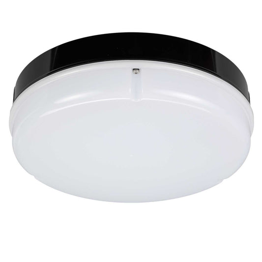 Xcite X1 8W - 16W LED CCT Circular Emergency Bulkhead Black / Opal