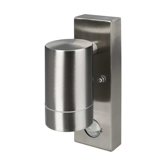 Xcite GU10 Down Wall Light Stainless Steel with PIR