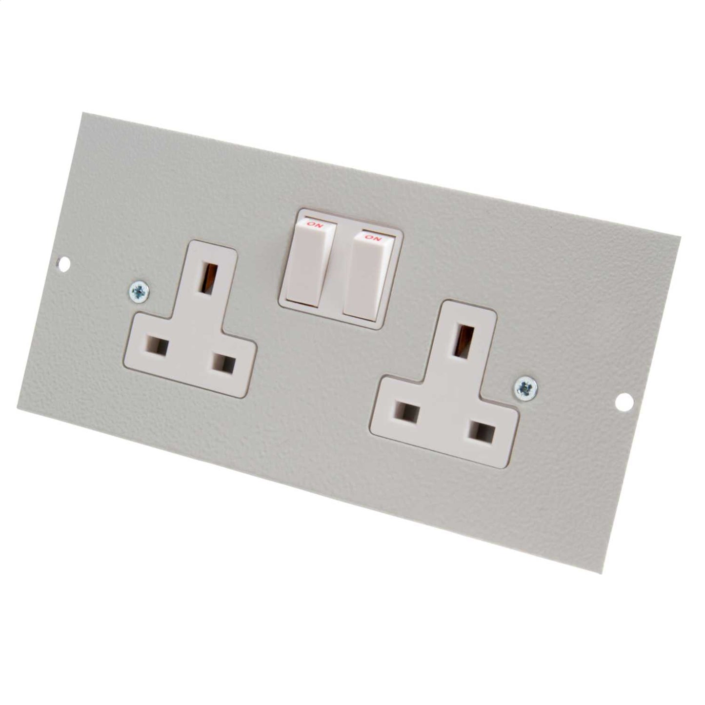 Tass 13A 2 Gang Double Switched Socket Plate for Floor Box