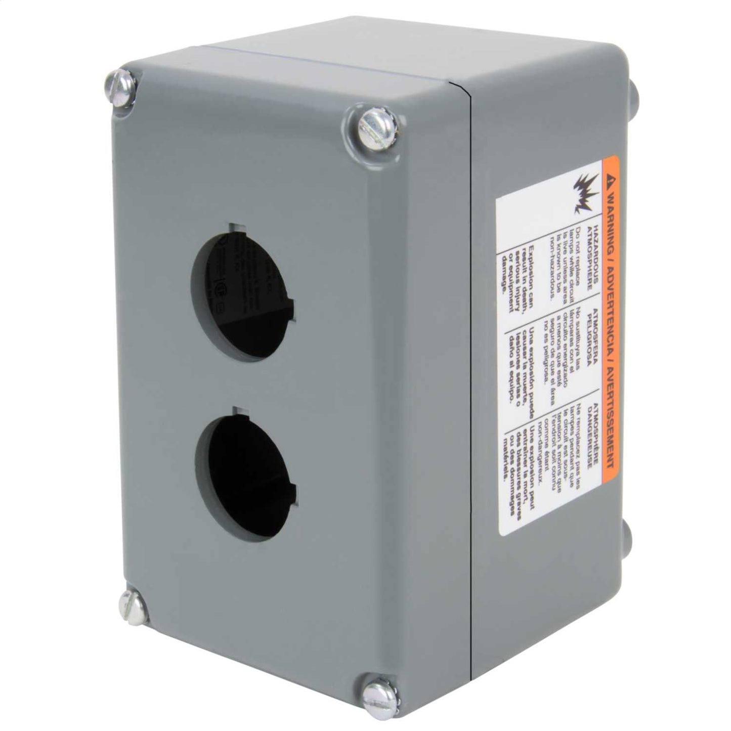 Schneider Harmony 9001 2 Way Die Cast Empty Pushbutton Station Grey IP66