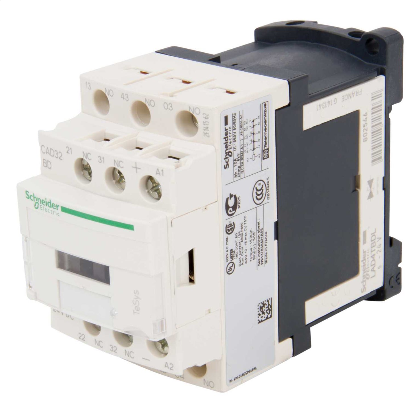 Schneider TeSys 10A Control Relay 3 NO + 2 NC Contacts 24V DC Coil