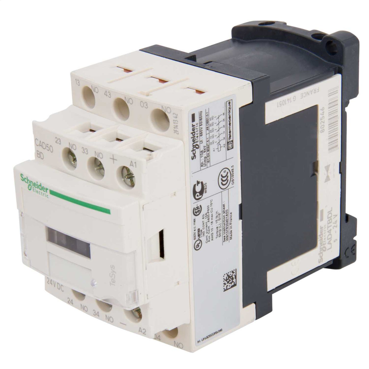 Schneider TeSys 24V DC 10A Control Relay 5 NO Contacts
