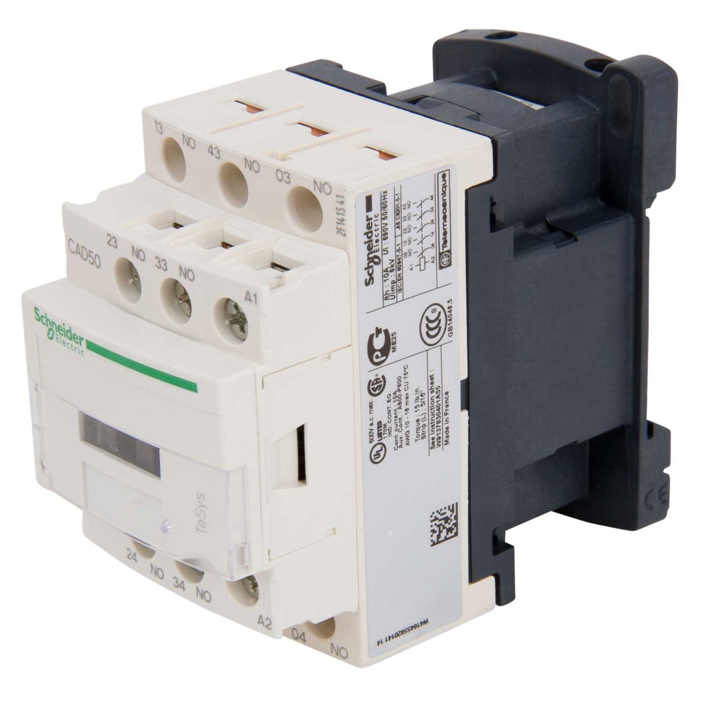 Schneider TeSys 110V AC 10A Control Relay 5 NO Contacts