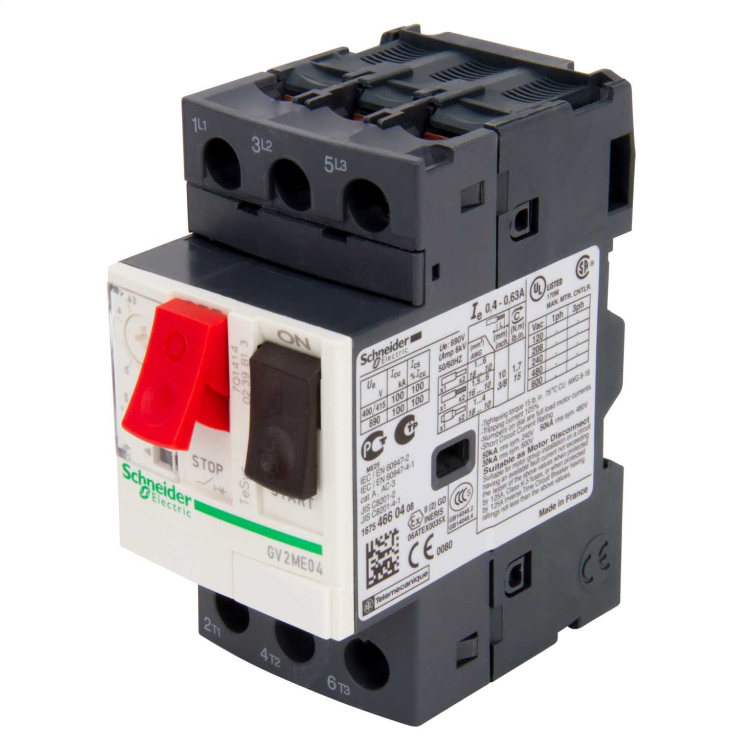 Schneider TeSys 0.40A to 0.63A 12kA Thermal Magnetic Circuit Breaker