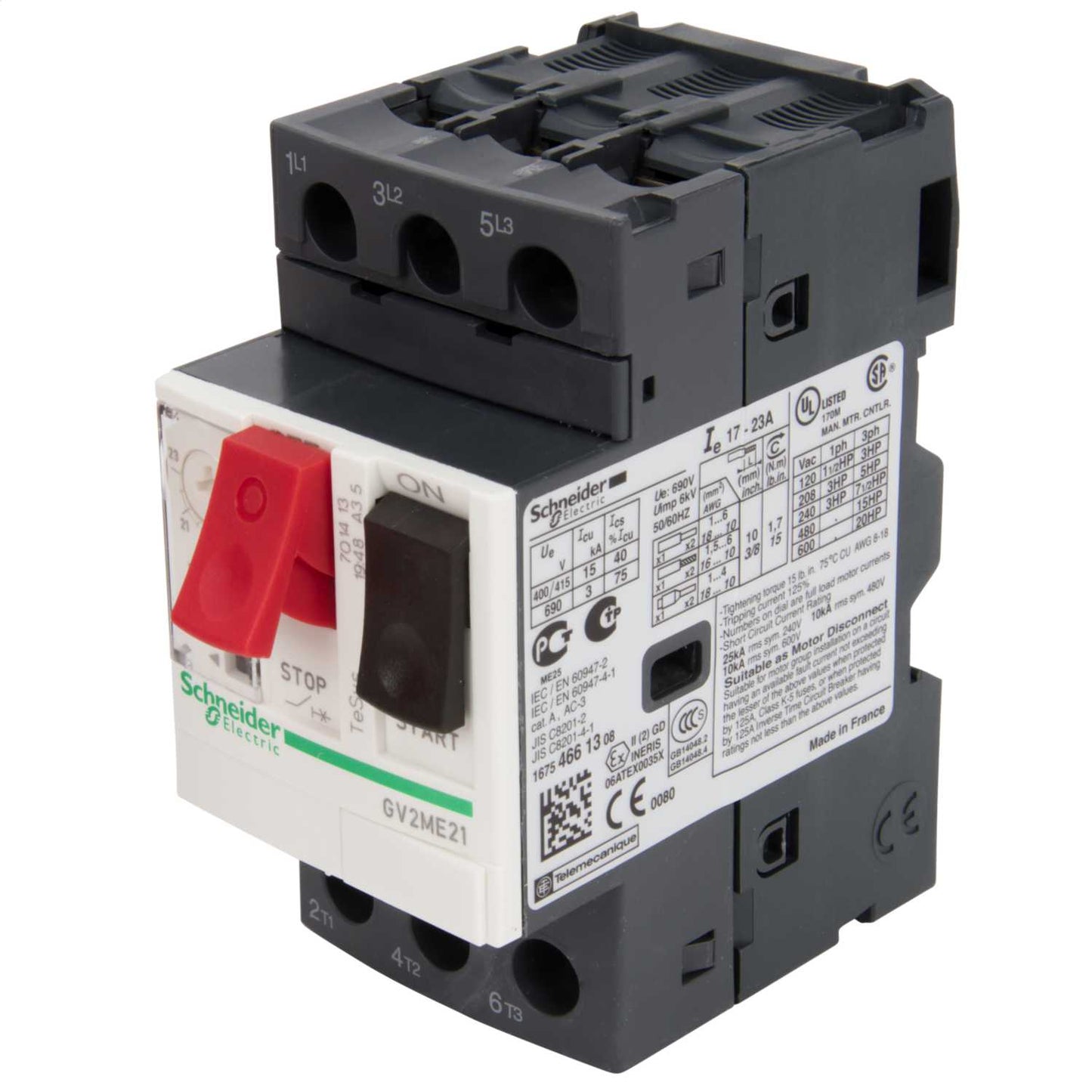 Schneider TeSys 17A to 23A 100kA Thermal Magnetic Circuit Breaker
