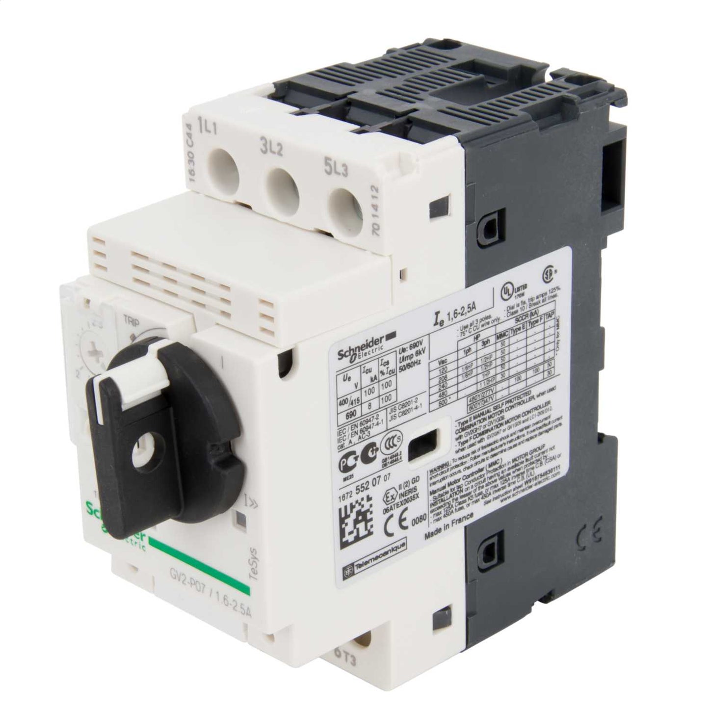 Schneider TeSys 1.6A to 2.5A 100kA Thermal Magnetic Circuit Breaker