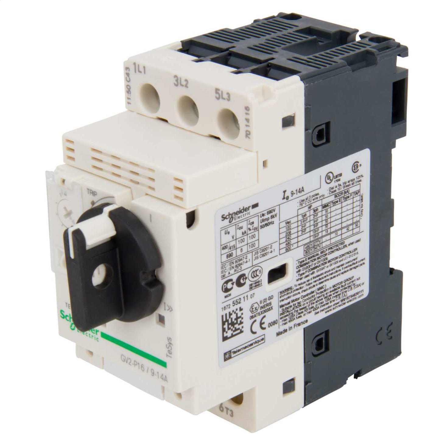 Schneider TeSys 9A to 14A 100kA Thermal Magnetic Circuit Breaker