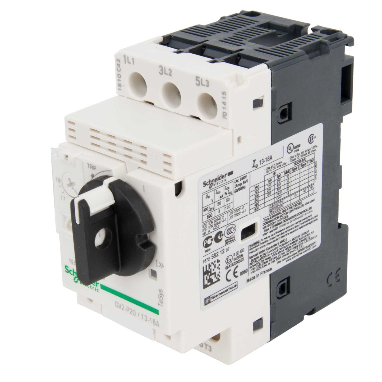 Schneider TeSys 13A to 18A 100kA Thermal Magnetic Circuit Breaker