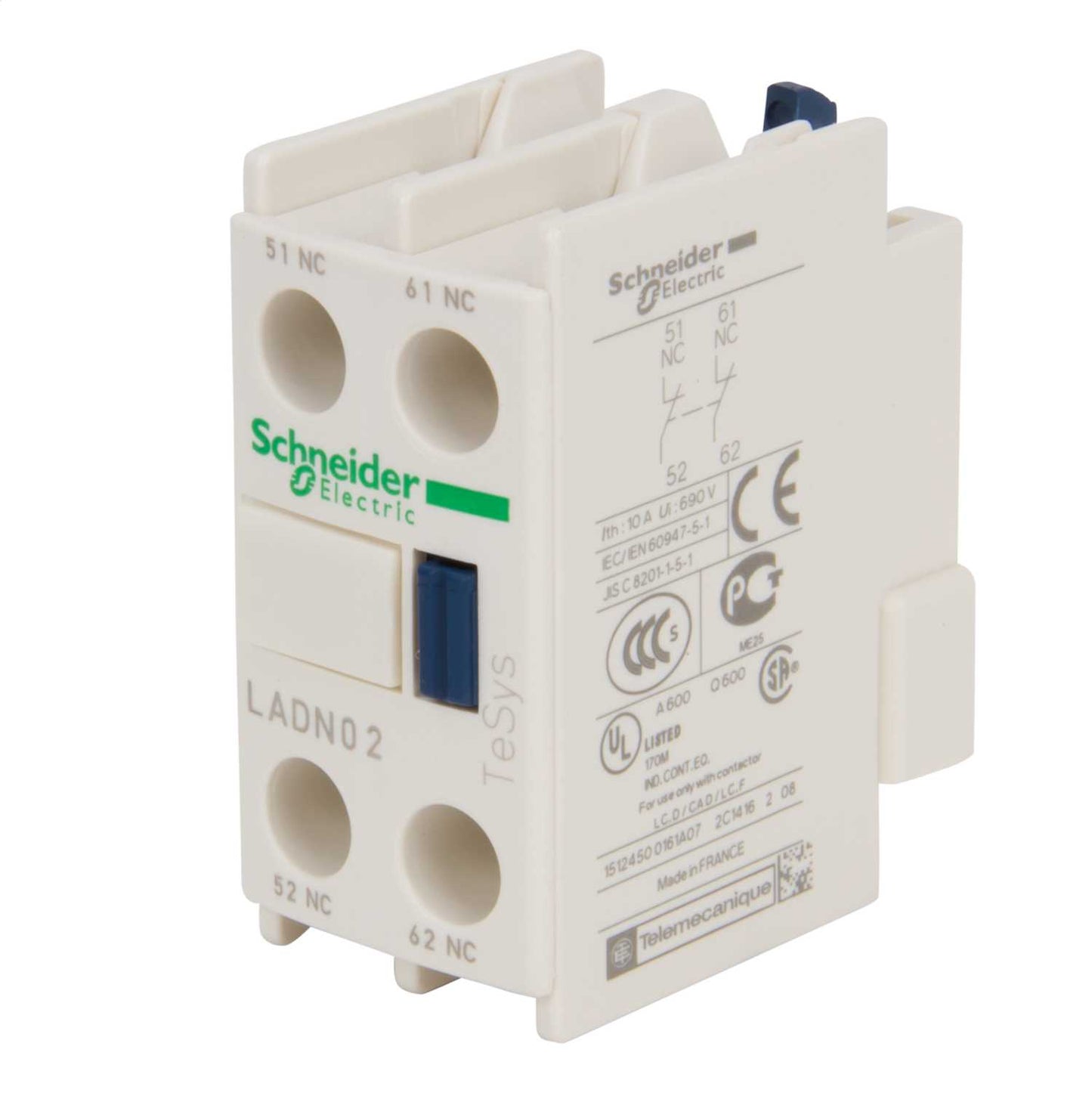 Schneider TeSys Auxiliary Contact Block 2 NC Contacts