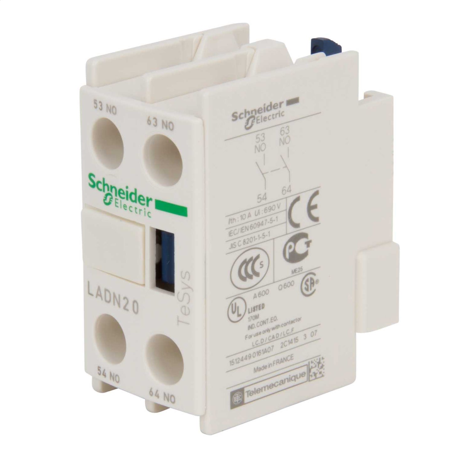 Schneider TeSys Auxiliary Contact Block 2 NO Contacts