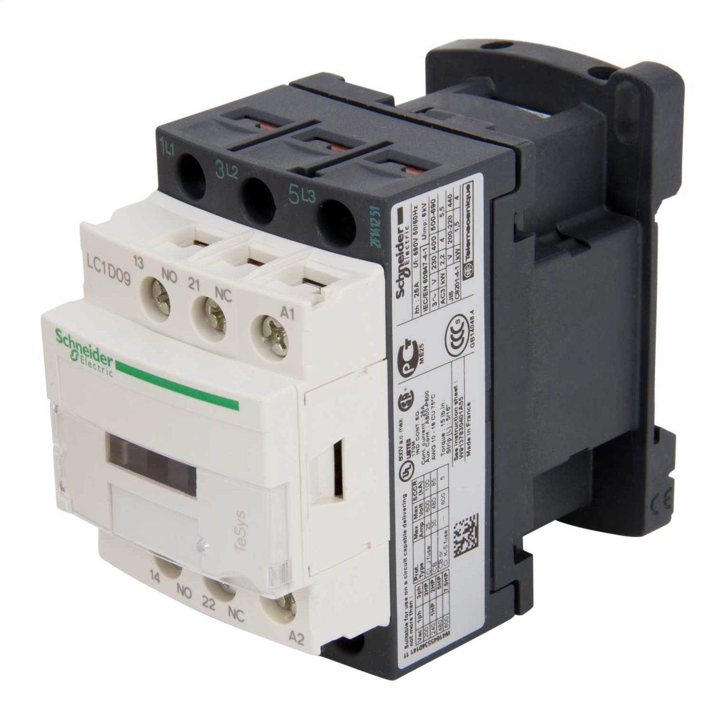 Schneider TeSys 9A Contactor 3 Pole 3 NO Contacts 240V AC Coil