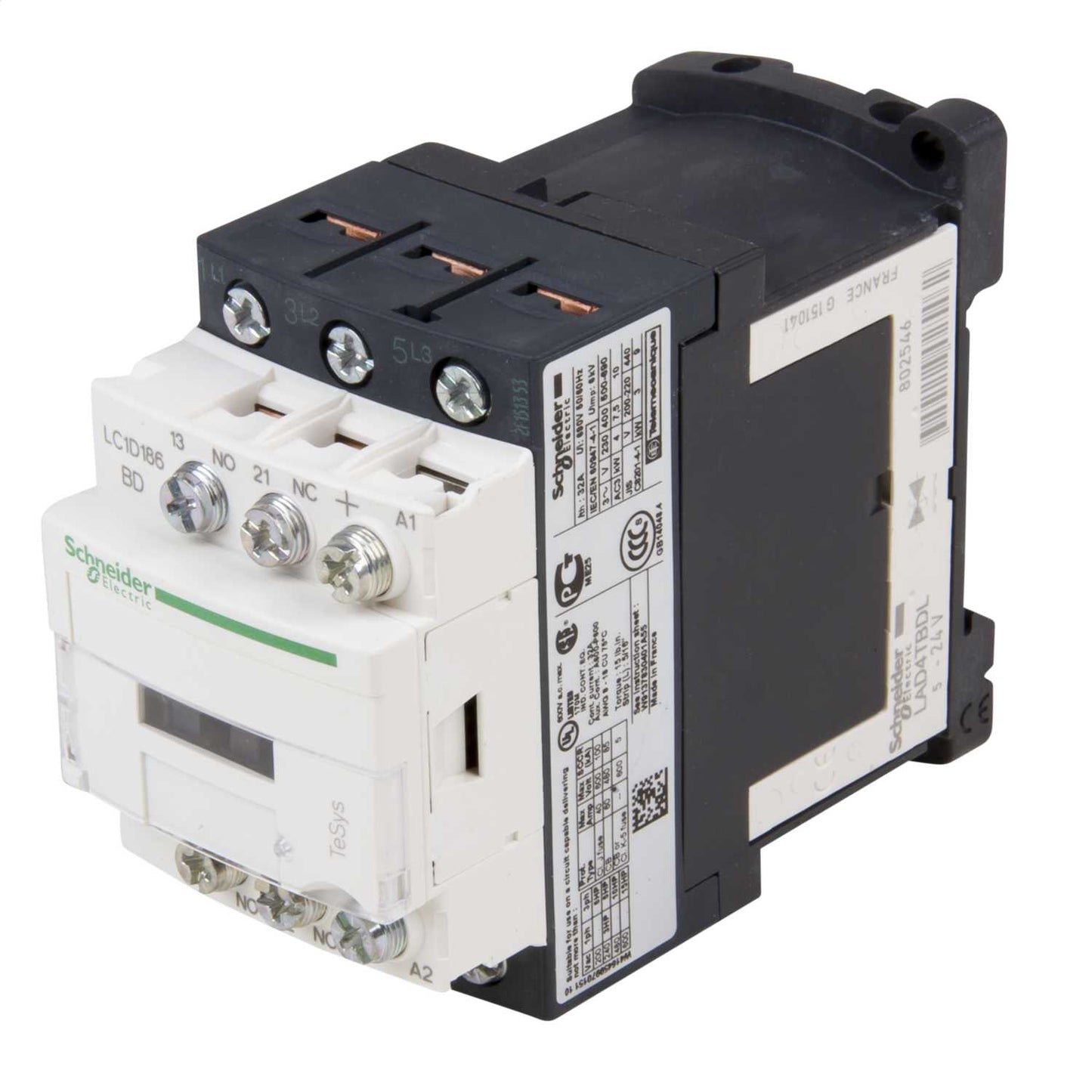 Schneider TeSys 18A Contactor 3 Pole IEC + Options 24V DC Coil