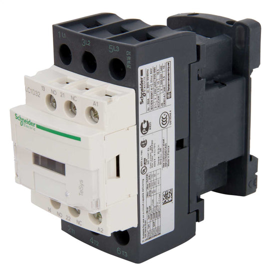 Schneider TeSys 32A Contactor 3 Pole 3 NO Contacts 24V AC Coil