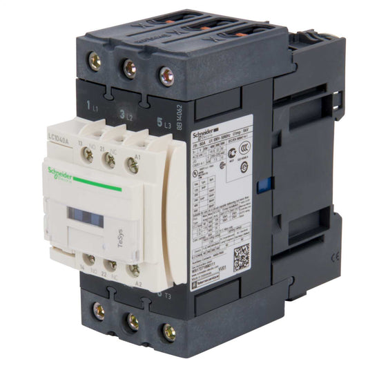 Schneider TeSys 40A Contactor 3 Pole 3 NO Contacts 24V AC Coil
