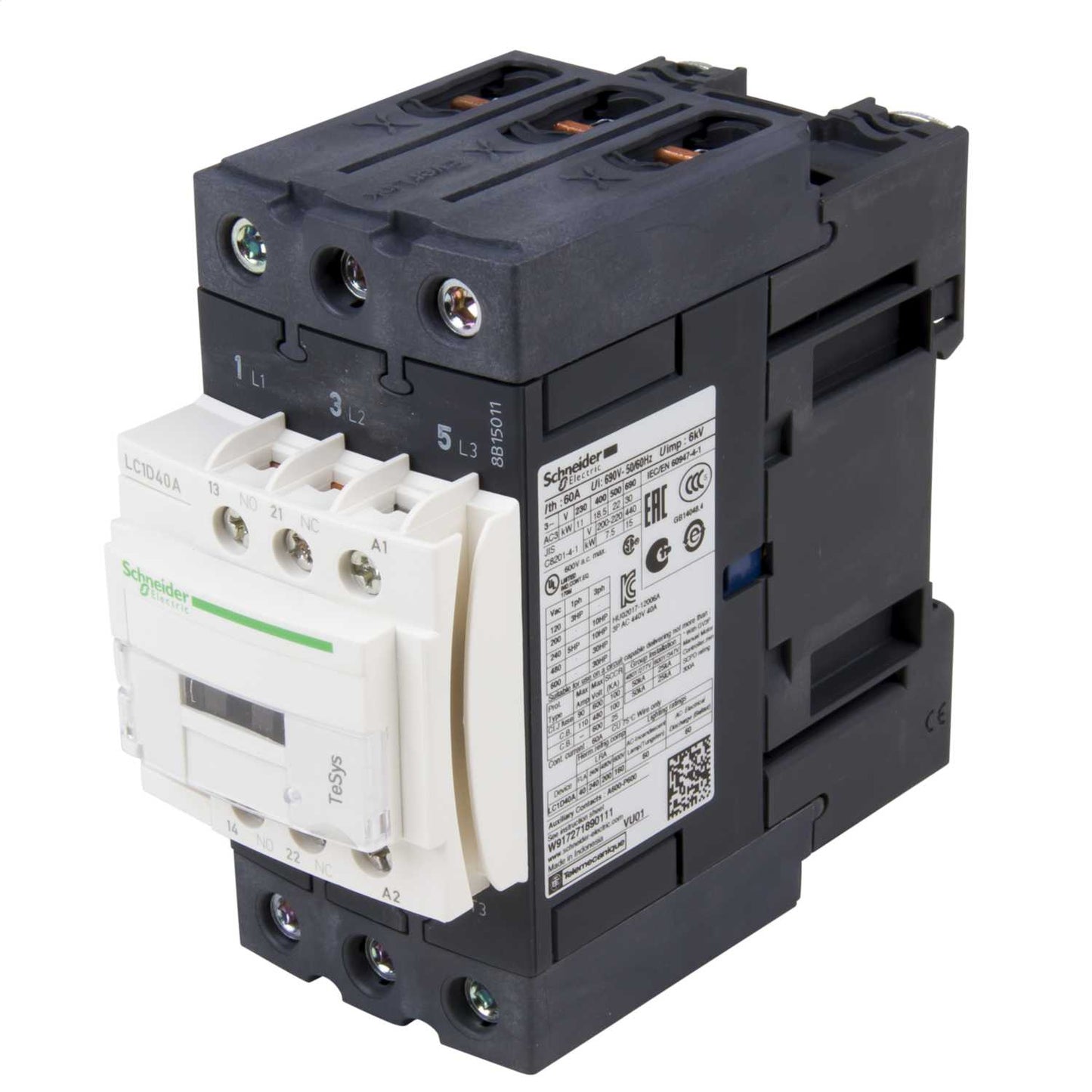 Schneider TeSys 40A Contactor 3 Pole 3 NO Contacts 230V AC Coil