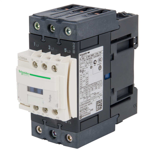 Schneider TeSys 50A Contactor 3 Pole 3 NO Contacts 24V AC Coil