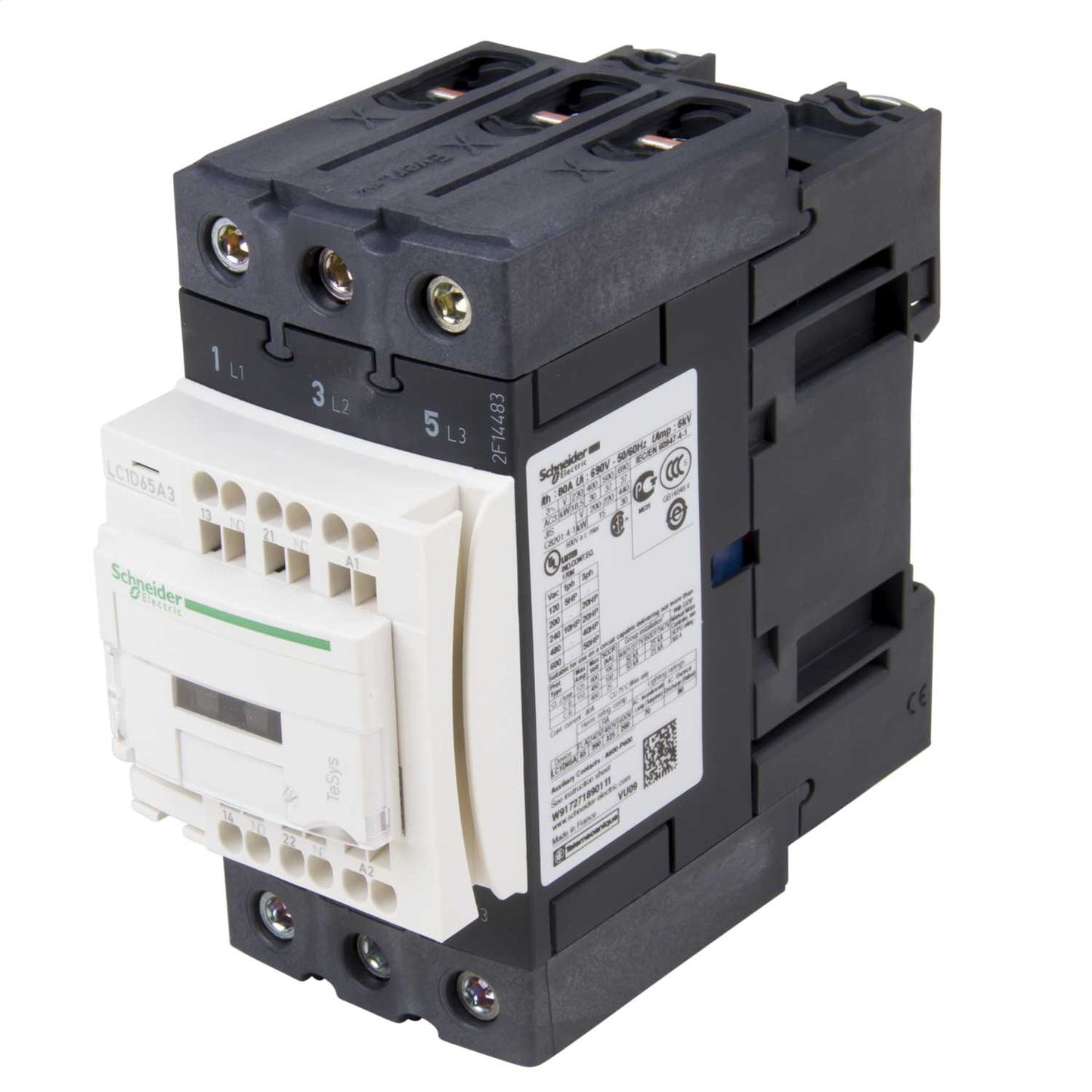 Schneider TeSys 65A Contactor 3 Pole 3 NO 230V AC Coil