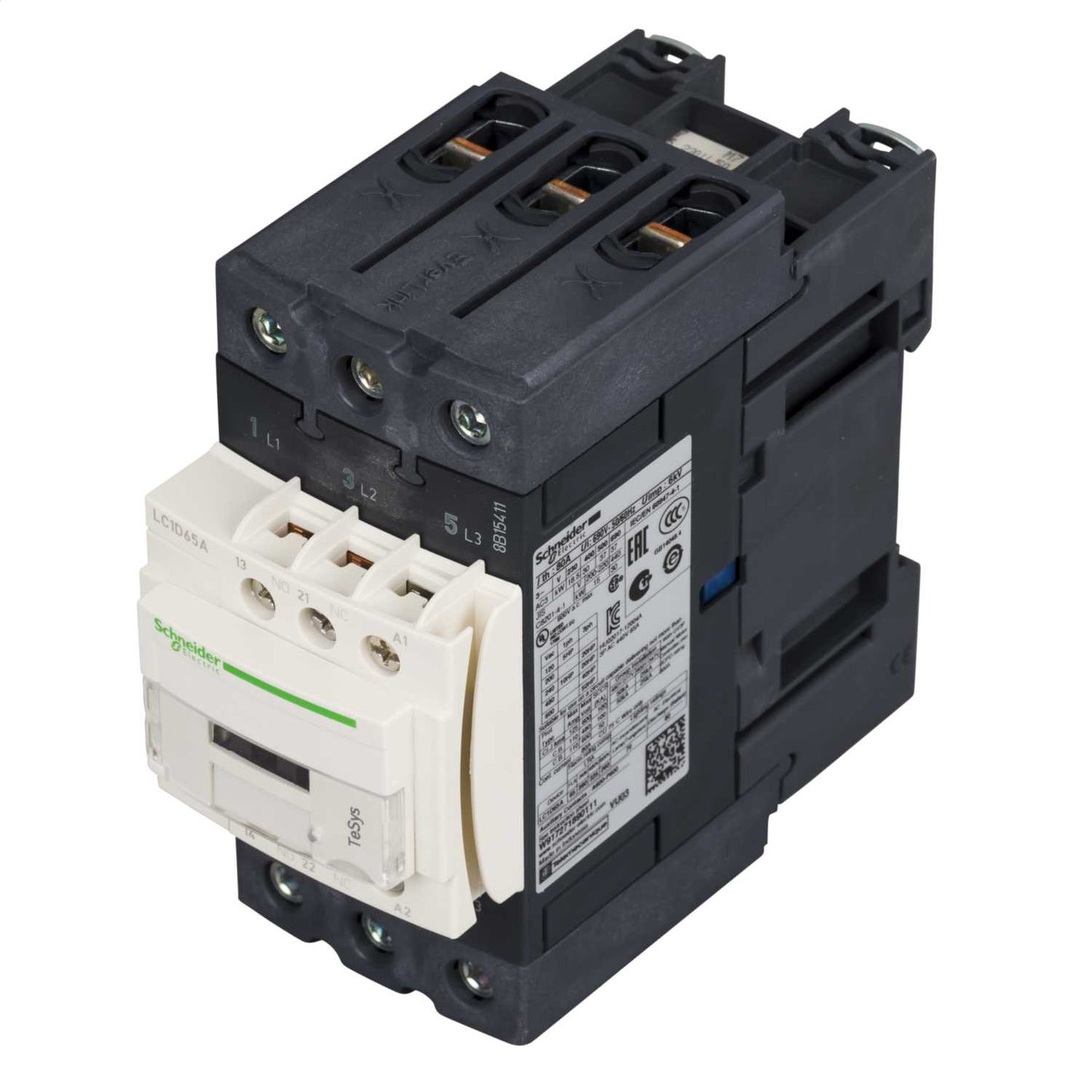 Schneider TeSys 65A Contactor 3 Pole 3 NO Contacts 220V AC Coil
