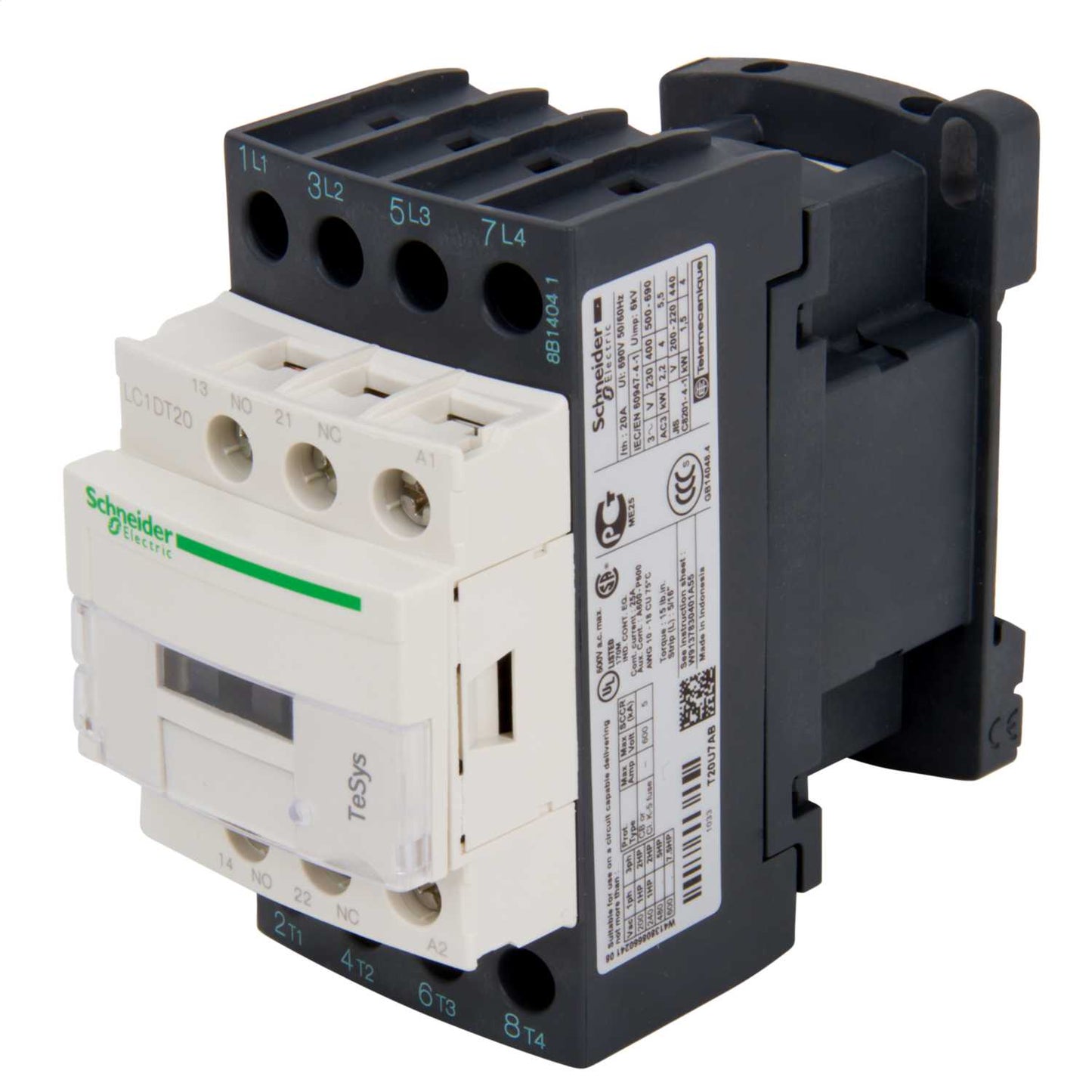 Schneider TeSys 20A Contactor 4 Pole 4 NO Contacts 240V AC Coil