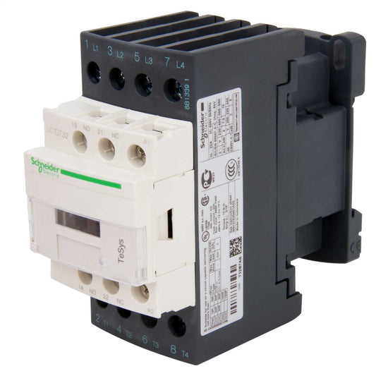 Schneider TeSys 32A Contactor 4 Pole 4 NO Contacts 24V AC Coil (Ring Terminals)
