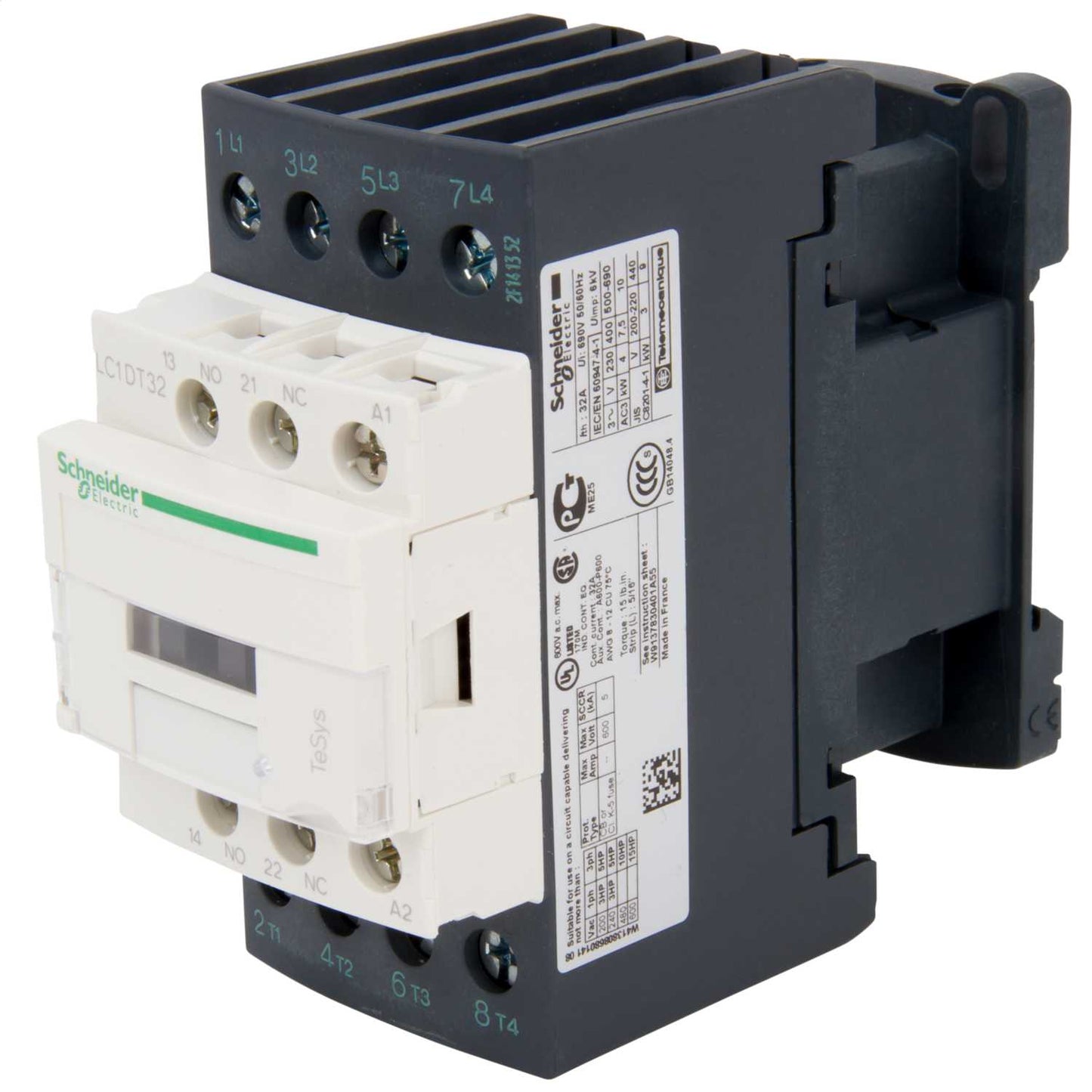 Schneider TeSys 32A Contactor 4 Pole 4 NO Contacts 240V AC Coil