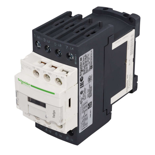 Schneider TeSys 40A Contactor 4 Pole 4 NO Contacts 24V DC Coil
