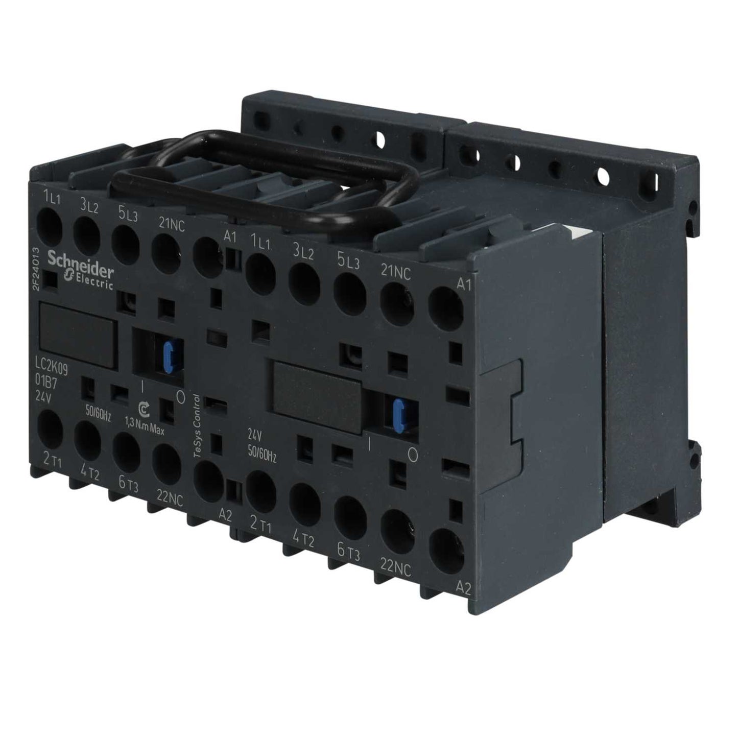 Schneider TeSys 9A Reversing Contactor 3 Pole 3 NO 24V AC Coil