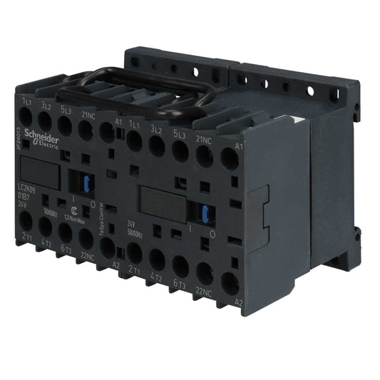 Schneider TeSys 9A Reversing Contactor 3 Pole 3 NO 24V AC Coil