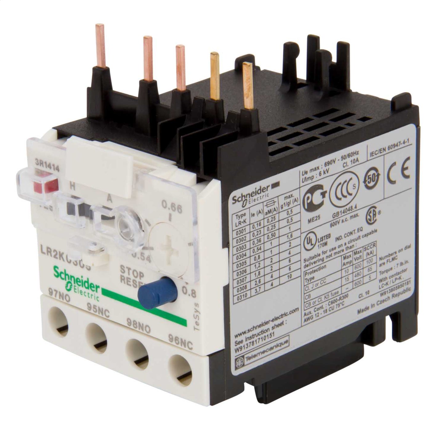 Schneider TeSys 0.54 - 0.8A Differential Thermal Overload Relay