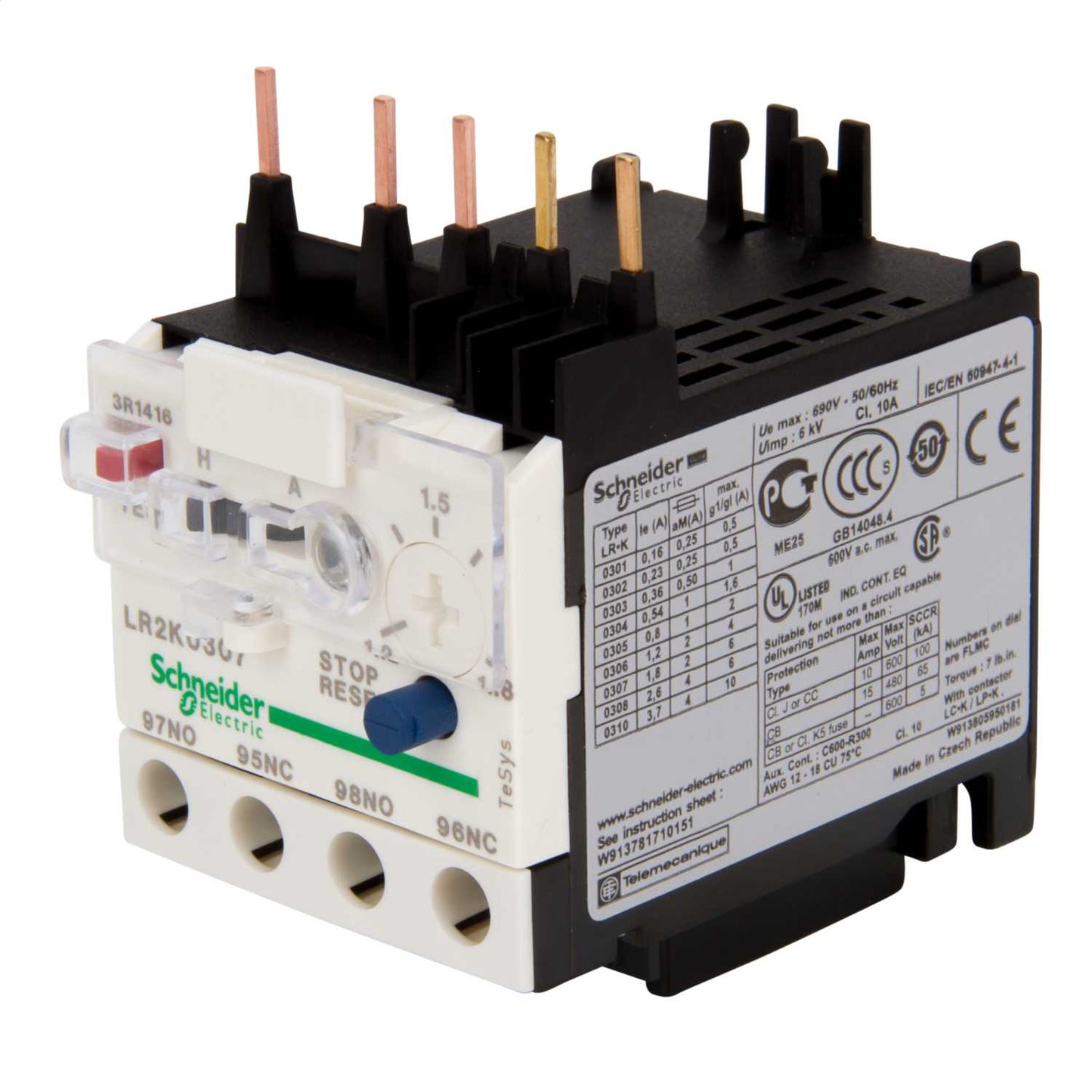Schneider TeSys 1.2 - 1.8A Differential Thermal Overload Relay
