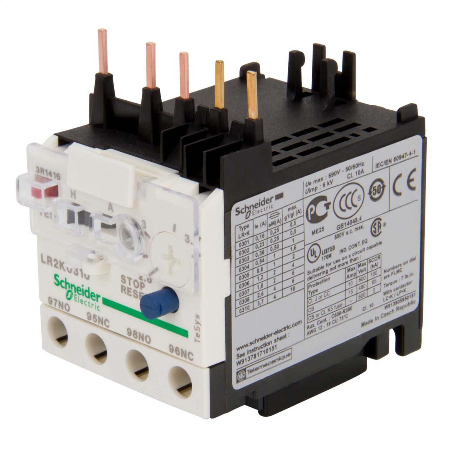 Schneider TeSys 2.6A - 3.7A Differential Thermal Overload Relay