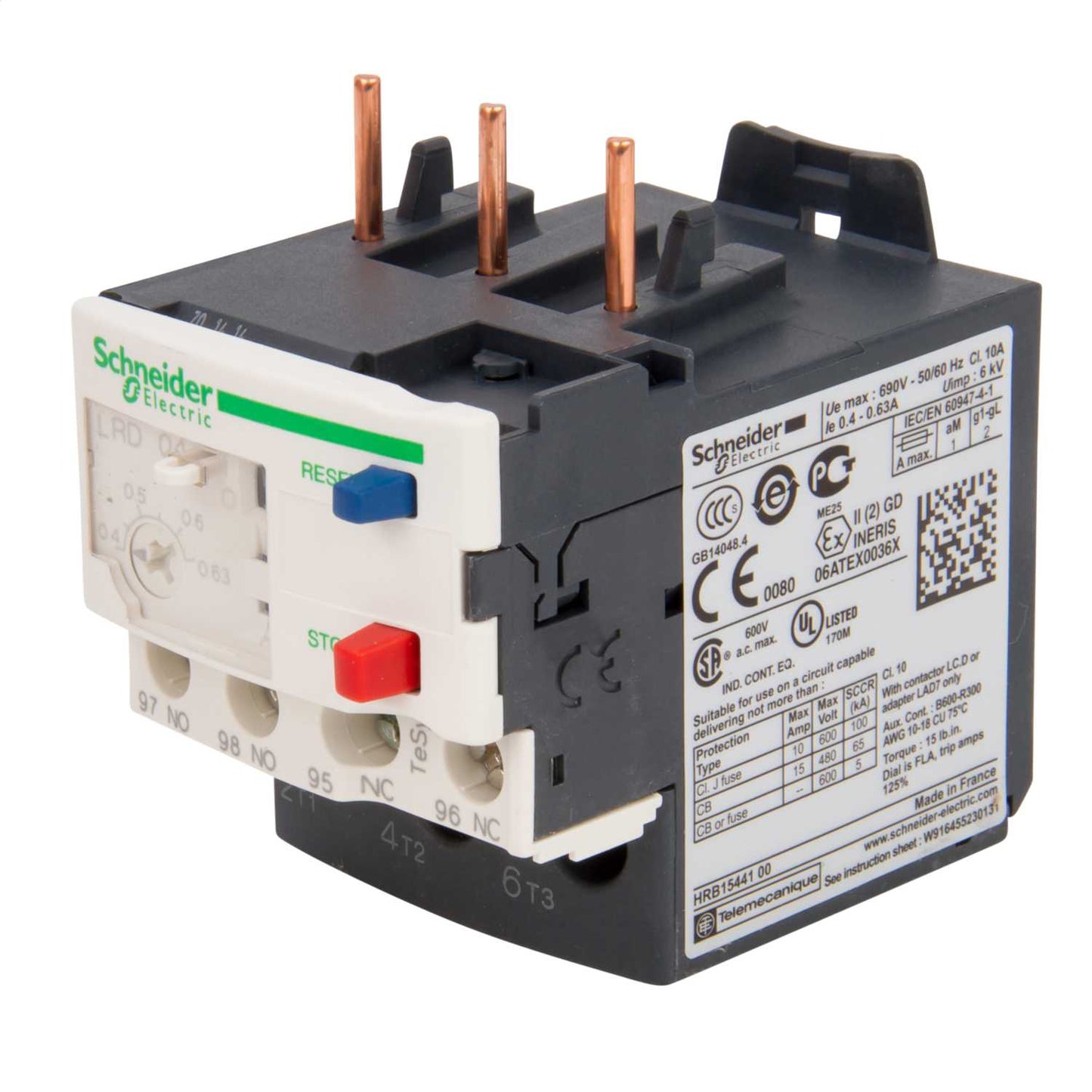 Schneider TeSys 0.4 - 0.63A Thermal Overload Relay