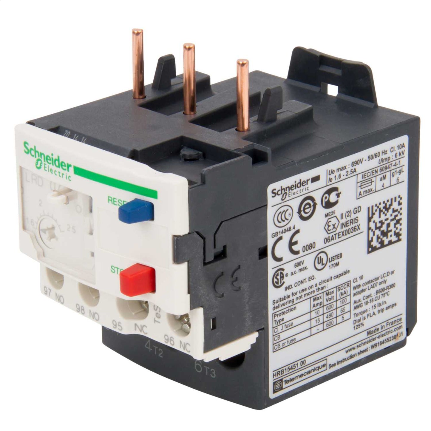 Schneider TeSys 1.6 - 2.5A Thermal Overload Relay