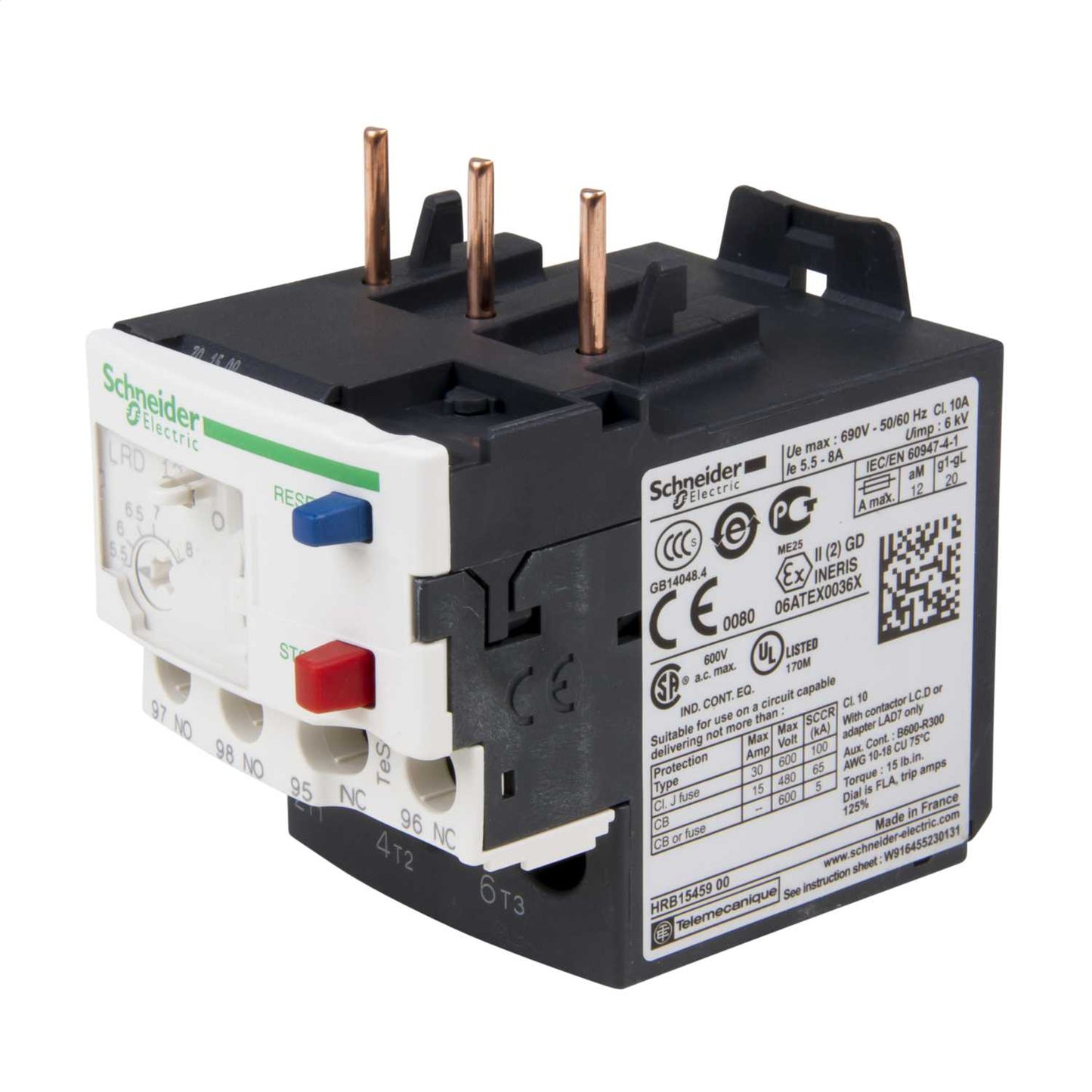 Schneider TeSys 5.5 - 8.0A Thermal Overload Relay