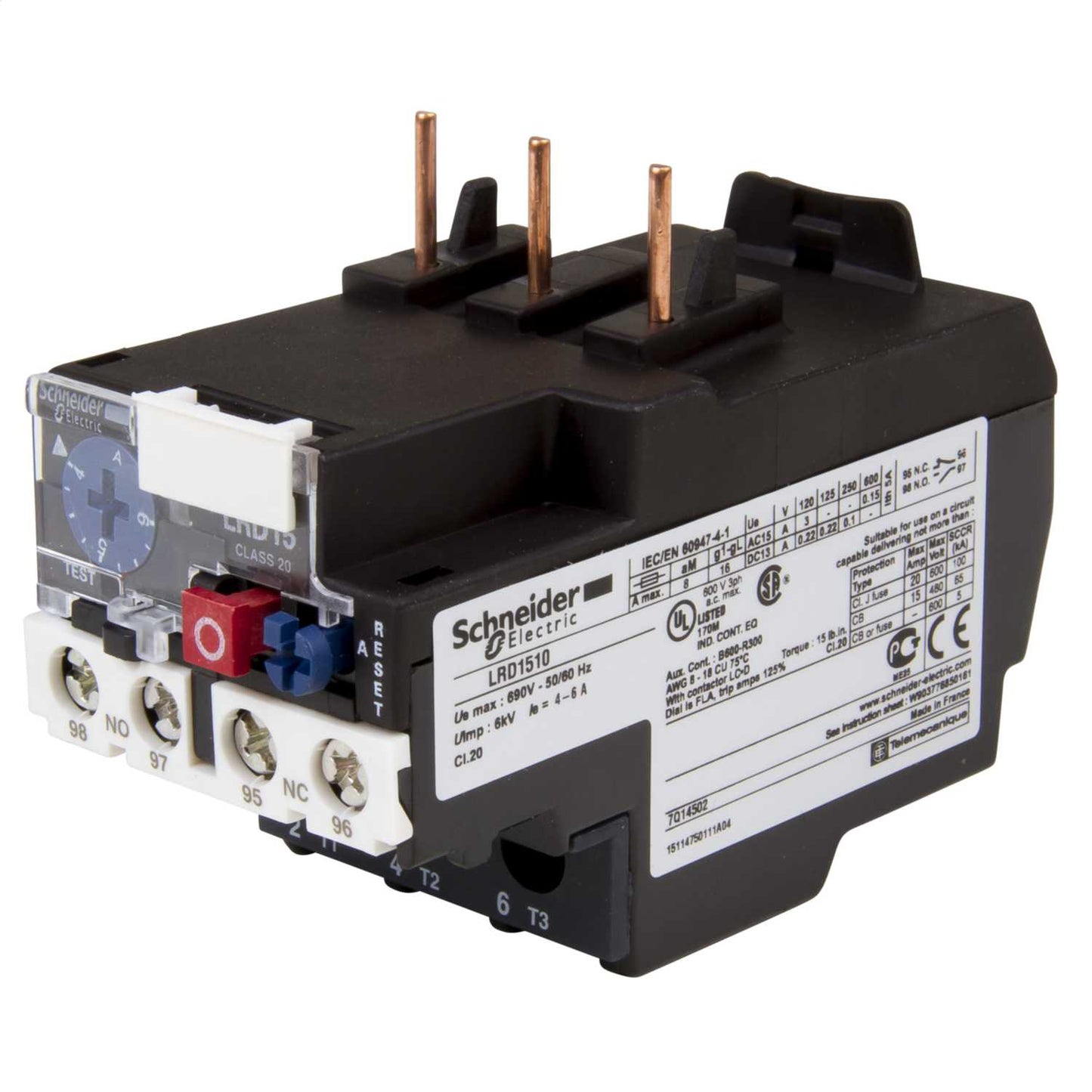 Schneider TeSys 4.0 - 6.0A Thermal Overload Relay