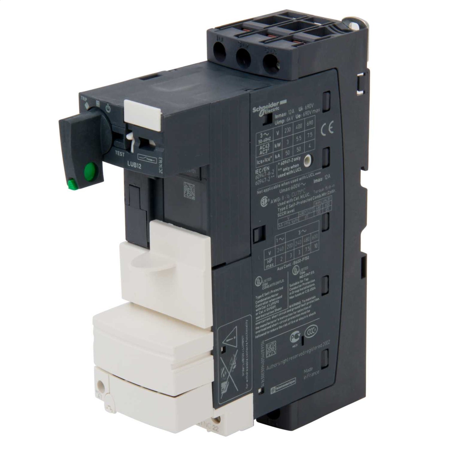 Schneider TeSys 12A Non Reversing Power Base 3 Pole