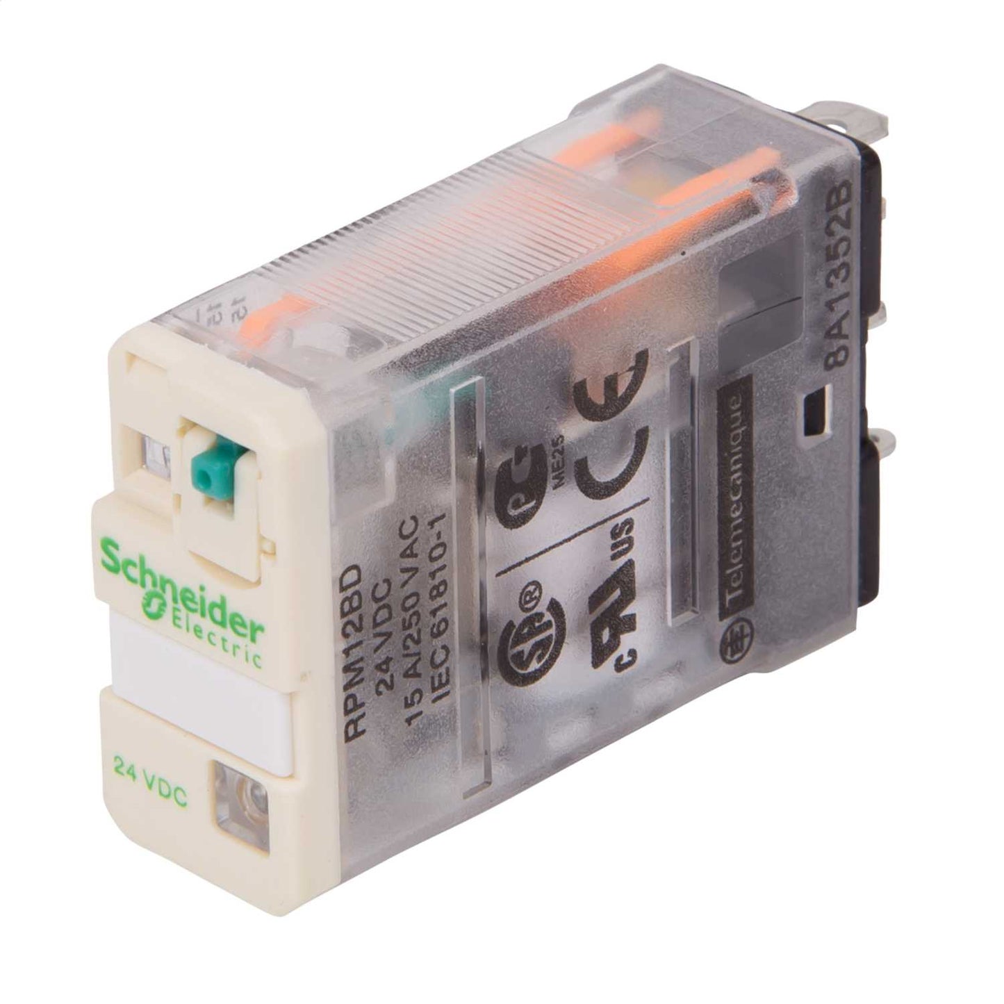 Schneider Harmony Relay 5 Pin 15A 24V Power Plug-in Relay with LED