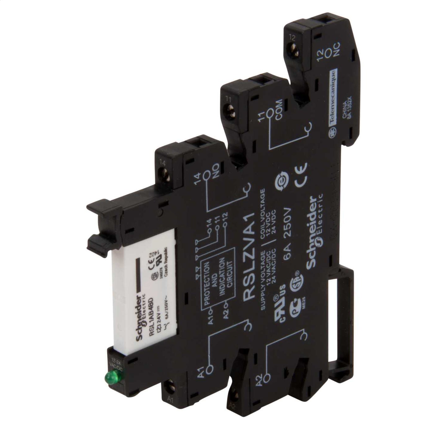 Schneider Harmony Relay Zelio 6A 24V DC Slim Plug In Relay with Socket