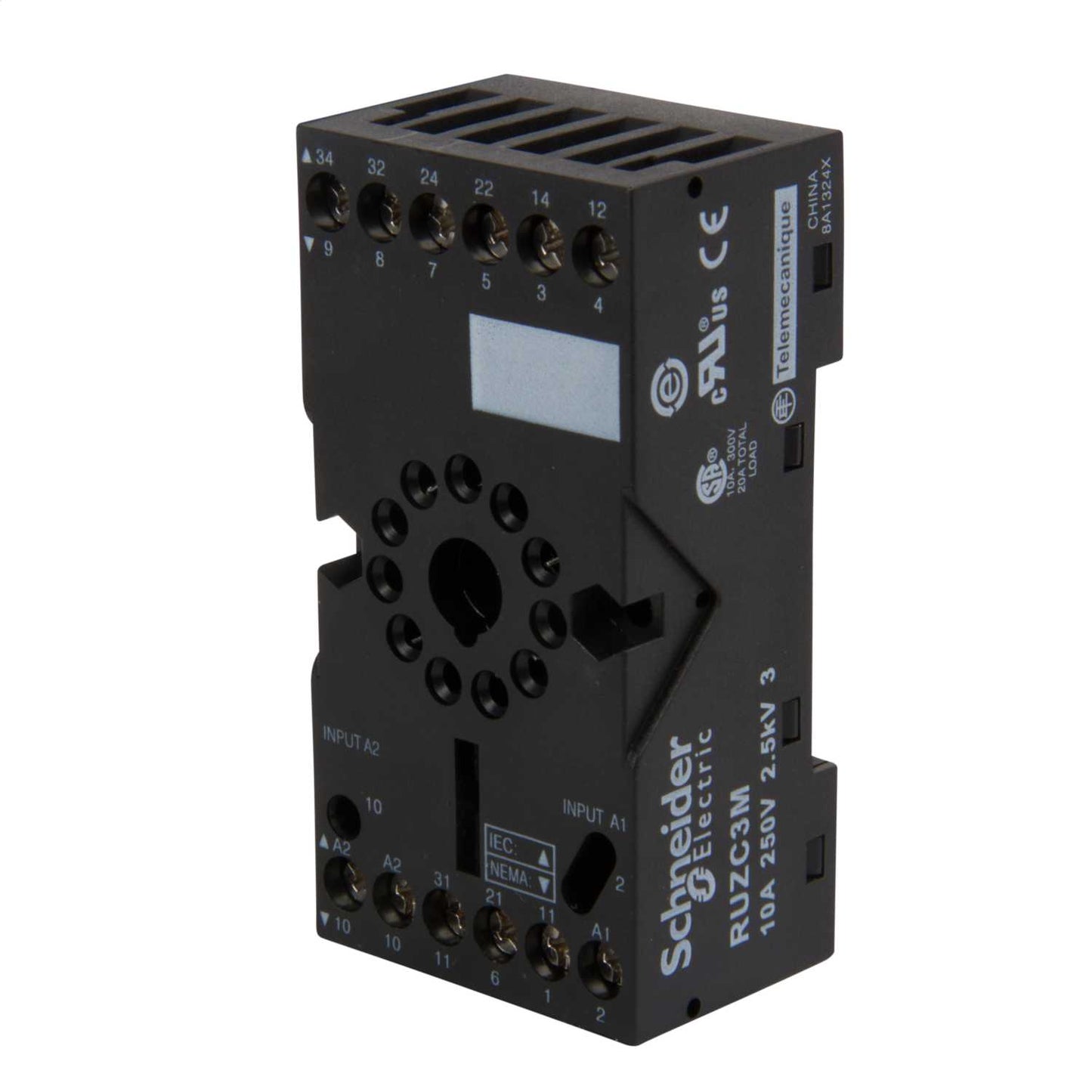 Schneider Harmony Relay 11 Pin 10A 250V Mixed Contact Relay Base